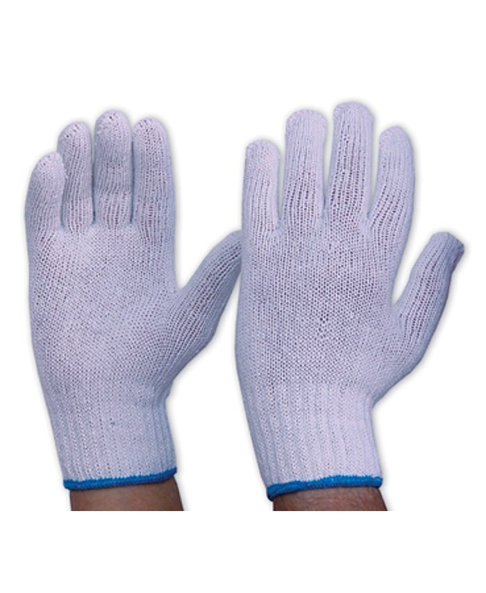 White Knitted Poly Cotton With PVC Dots Gloves Safety Gloves Pro