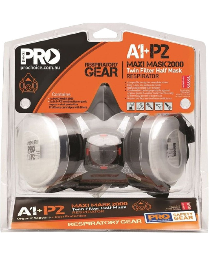 Assembled Half Mask With A1P2 Cartridges Respirator Pro Choice