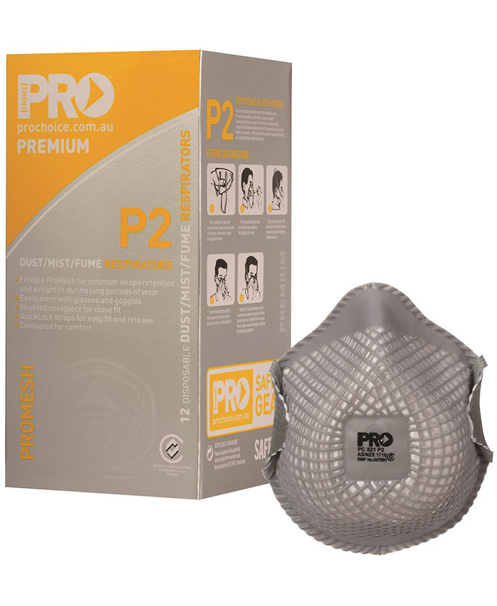 Dust Masks Promesh P2 Box of 12 Respirator Pro Choice Safety Gear