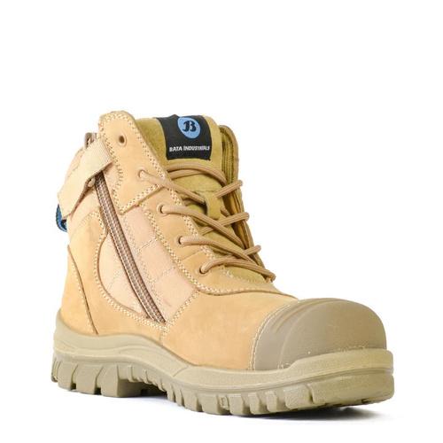 WORKWEAR, SAFETY & CORPORATE CLOTHING SPECIALISTS Naturals - Zippy - Wheat Nubuck Zip / Lace Safety Boot