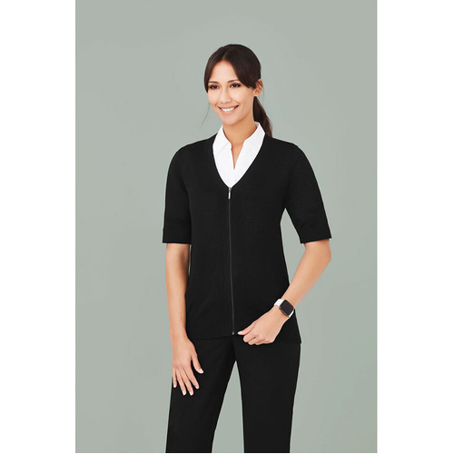 WORKWEAR, SAFETY & CORPORATE CLOTHING SPECIALISTS Womens Zip Front S/S Cardigan