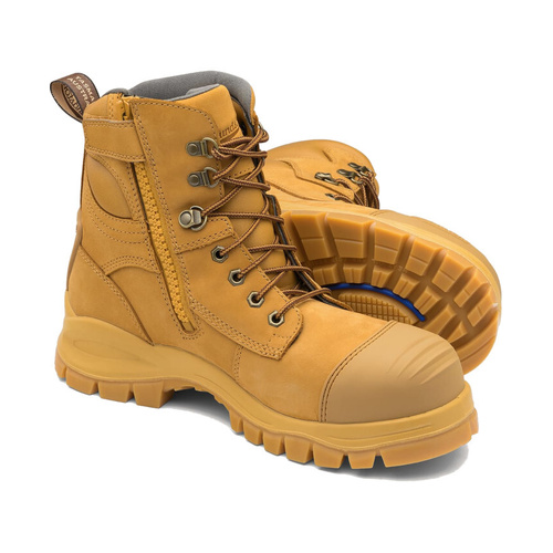 WORKWEAR, SAFETY & CORPORATE CLOTHING SPECIALISTS - 992 - Xfoot Rubber - Wheat Water-Resistant Nubuck, 150Mm Zip Side Safety Boot