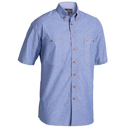 WORKWEAR, SAFETY & CORPORATE CLOTHING SPECIALISTS CHAMBRAY SHIRT - SHORT SLEEVE