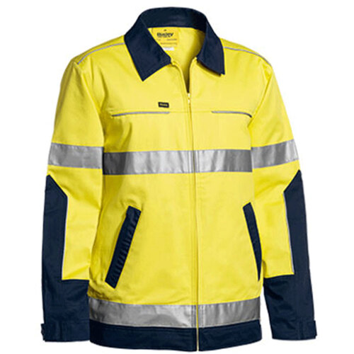 WORKWEAR, SAFETY & CORPORATE CLOTHING SPECIALISTS - TAPED HI VIS DRILL JACKET WITH LIQUID REPELLENT FINISH