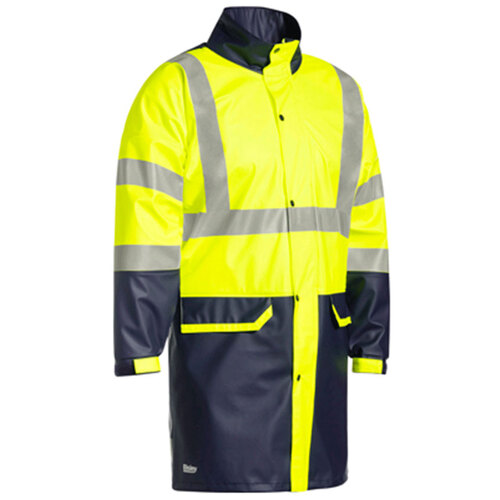 WORKWEAR, SAFETY & CORPORATE CLOTHING SPECIALISTS TAPED HI VIS STRETCH PU RAIN COAT