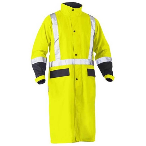 WORKWEAR, SAFETY & CORPORATE CLOTHING SPECIALISTS TAPED HI VIS LONG RAIN COAT