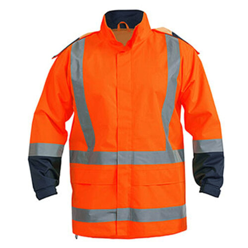 WORKWEAR, SAFETY & CORPORATE CLOTHING SPECIALISTS - TAPED HI VIS RAIN SHELL JACKET (WATERPROOF)