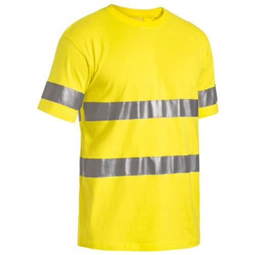 WORKWEAR, SAFETY & CORPORATE CLOTHING SPECIALISTS - TAPED HI VIS COTTON T-SHIRT