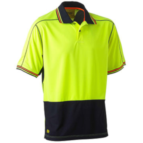 WORKWEAR, SAFETY & CORPORATE CLOTHING SPECIALISTS - HI VIS POLYESTER MESH POLO - SHORT SLEEVE