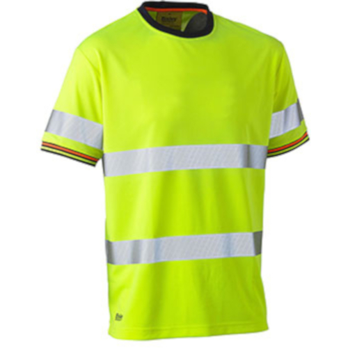 WORKWEAR, SAFETY & CORPORATE CLOTHING SPECIALISTS - TAPED HI VIS POLYESTER MESH T-SHIRT - SHORT SLEEVE