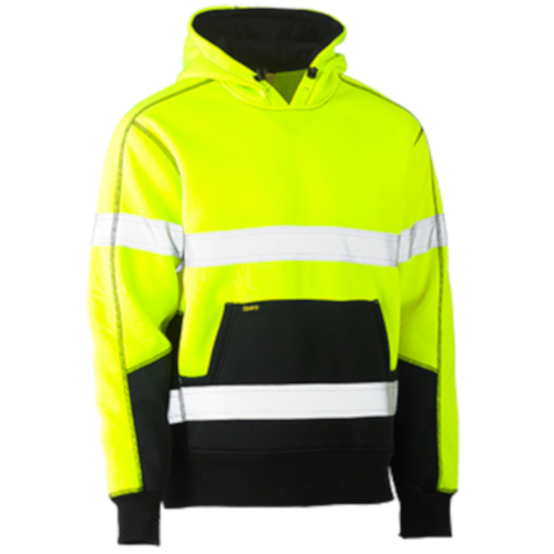 WORKWEAR, SAFETY & CORPORATE CLOTHING SPECIALISTS - TAPED HI VIS FLEECE HOODIE PULLOVER