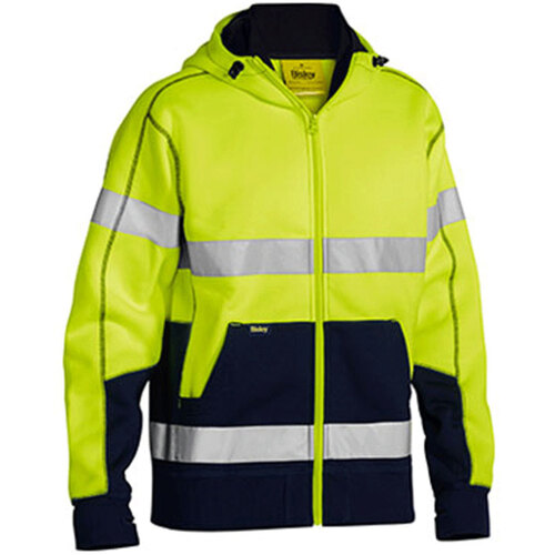 WORKWEAR, SAFETY & CORPORATE CLOTHING SPECIALISTS - TAPED HI VIS FLEECE HOODIE