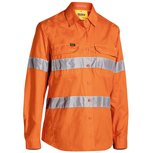 WORKWEAR, SAFETY & CORPORATE CLOTHING SPECIALISTS - WOMENS 3M TAPED X AIRFLOW  RIPSTOP HI VIS SHIRT - LONG SLEEVE