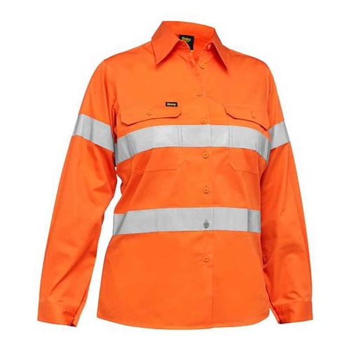 WORKWEAR, SAFETY & CORPORATE CLOTHING SPECIALISTS - WMN BW SHIRT LS COOL TAPE