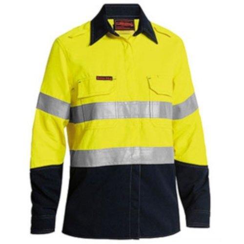 WORKWEAR, SAFETY & CORPORATE CLOTHING SPECIALISTS - WOMENS TENCATE TECASAFE  PLUS 700 TAPED HI VIS FR VENTED SHIRT - LONG SLEEVE