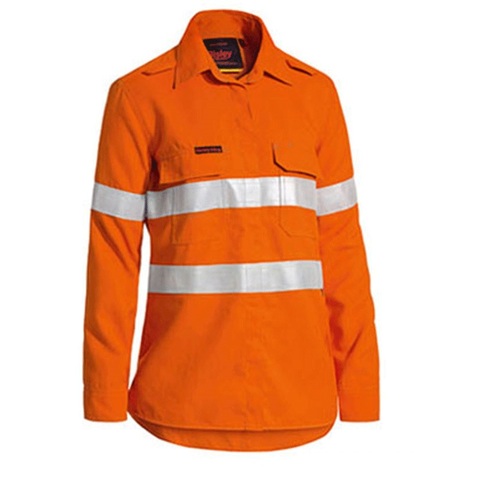 WORKWEAR, SAFETY & CORPORATE CLOTHING SPECIALISTS - WOMENS TENCATE TECASAFE  PLUS 580 TAPED HI VIS LIGHTWEIGHT FR VENTED SHIRT - LONG SLEEVE