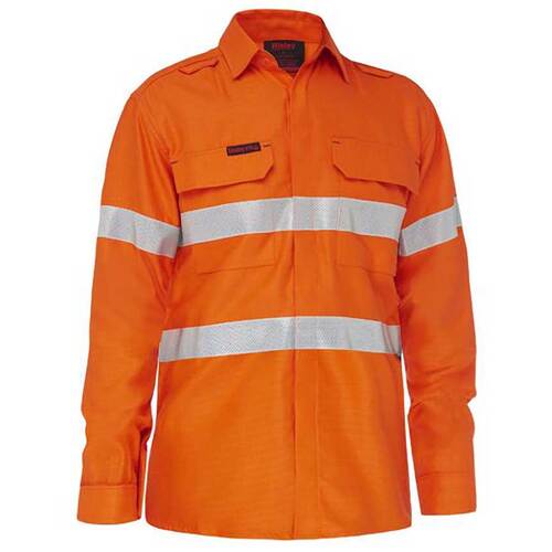 WORKWEAR, SAFETY & CORPORATE CLOTHING SPECIALISTS - APEX 160 WOMEN'S TAPED HI VIS LIGHTWEIGHT FR RIPSTOP VENTED SHIRT