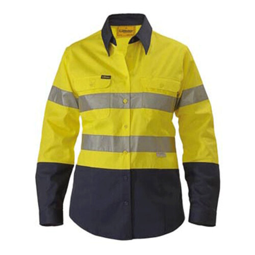 WORKWEAR, SAFETY & CORPORATE CLOTHING SPECIALISTS - WOMENS 3M TAPED HI VIS DRILL SHIRT - LONG SLEEVE