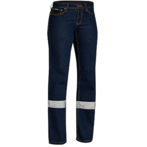 WORKWEAR, SAFETY & CORPORATE CLOTHING SPECIALISTS - WOMENS 3M TAPED ROUGH RIDER DENIM STRETCH JEAN