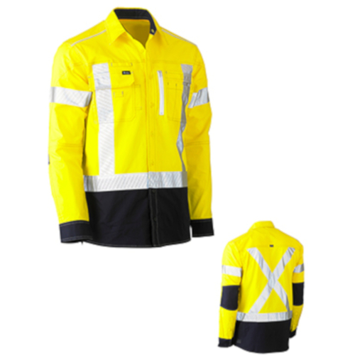 WORKWEAR, SAFETY & CORPORATE CLOTHING SPECIALISTS - FLEX & MOVE  X TAPED HI VIS UTILITY SHIRT LONG SLEEVE