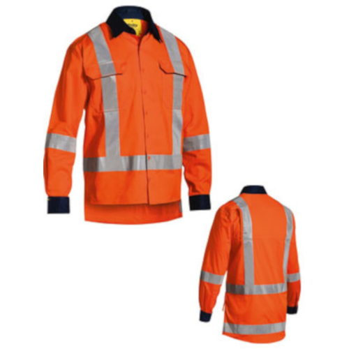 WORKWEAR, SAFETY & CORPORATE CLOTHING SPECIALISTS - TAPED TTMC-W HI VIS DRILL SHIRT - LONG SLEEVE