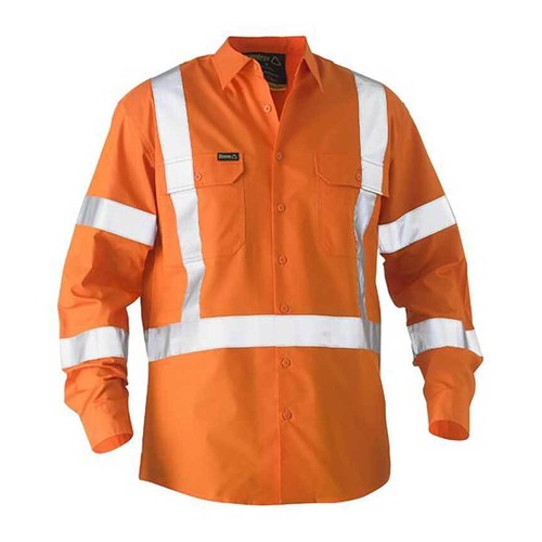 WORKWEAR, SAFETY & CORPORATE CLOTHING SPECIALISTS - X TAPED HI VIS RECYCLED DRILL SHIRT