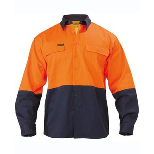 WORKWEAR, SAFETY & CORPORATE CLOTHING SPECIALISTS - HI VIS DRILL SHIRT - LONG SLEEVE