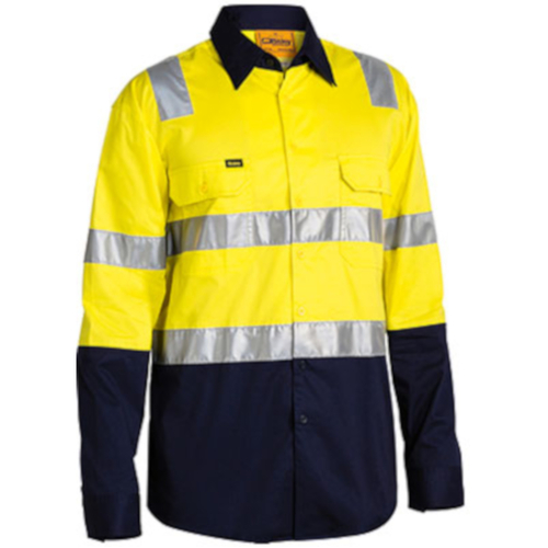 WORKWEAR, SAFETY & CORPORATE CLOTHING SPECIALISTS - 3M TAPED COOL LIGHTWEIGHT HI VIS SHIRT WITH SHOULDER TAPE - LONG SLEEVE