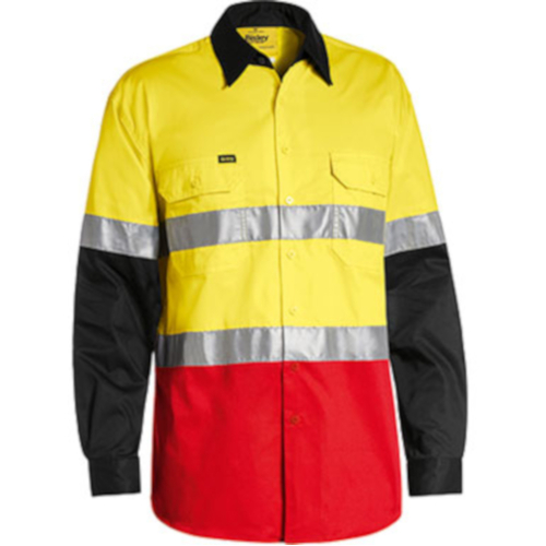 WORKWEAR, SAFETY & CORPORATE CLOTHING SPECIALISTS - 3M TAPED HI VIS COOL LIGHTWEIGHT THREE TONE SHIRT - LONG SLEEVE