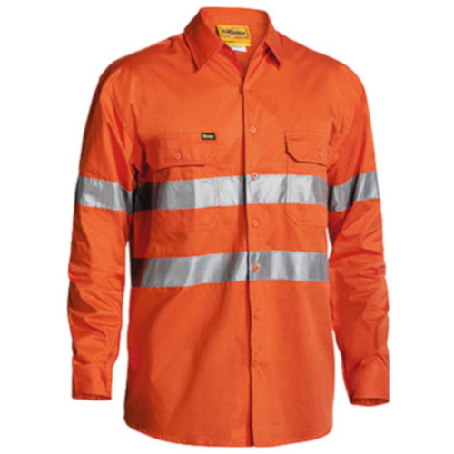 WORKWEAR, SAFETY & CORPORATE CLOTHING SPECIALISTS - 3M TAPED COOL LIGHTWEIGHT HI VIS DRILL SHIRT - LONG SLEEVE