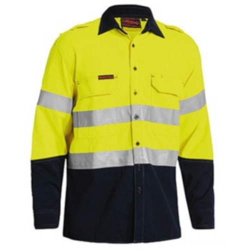 WORKWEAR, SAFETY & CORPORATE CLOTHING SPECIALISTS TENCATE TECASAFE  PLUS 700 TAPED HI VIS FR VENTED SHIRT - LONG SLEEVE