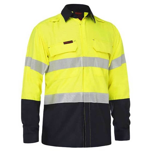 WORKWEAR, SAFETY & CORPORATE CLOTHING SPECIALISTS APEX 185 TAPED HI VIS FR RIPSTOP VENTED SHIRT