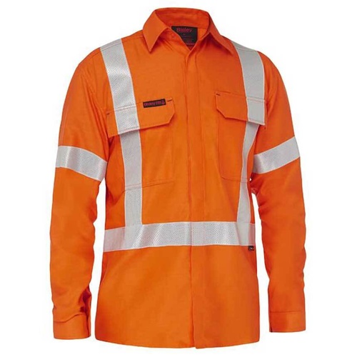WORKWEAR, SAFETY & CORPORATE CLOTHING SPECIALISTS APEX 185 X TAPED HI VIS FR RIPSTOP VENTED SHIRT