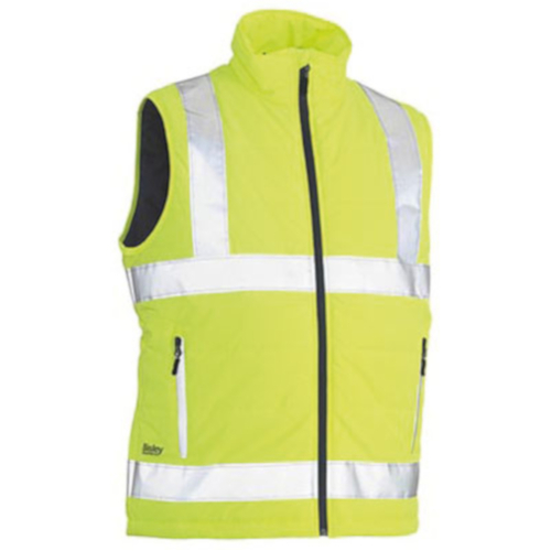 WORKWEAR, SAFETY & CORPORATE CLOTHING SPECIALISTS - TAPED HI VIS PUFFER VEST - H PATTERN (SHOWER PROOF)