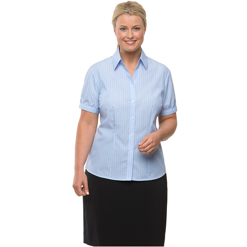 WORKWEAR, SAFETY & CORPORATE CLOTHING SPECIALISTS - Shadow Stripe Short Sleeve Shirt - Ladies