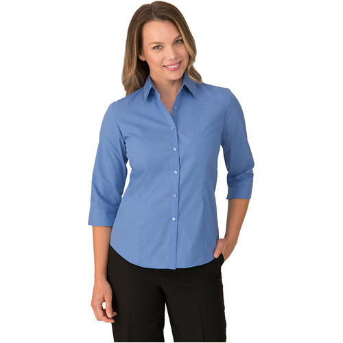 WORKWEAR, SAFETY & CORPORATE CLOTHING SPECIALISTS - Micro Check Blouse 3/4 Sleeve Shirt - Ladies