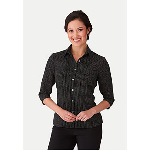 WORKWEAR, SAFETY & CORPORATE CLOTHING SPECIALISTS - City-Stretch Spot 3/4 Shirt - Ladies