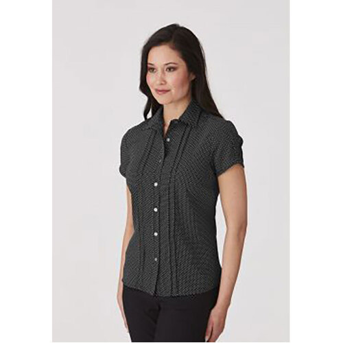 WORKWEAR, SAFETY & CORPORATE CLOTHING SPECIALISTS City-Stretch Spot Cap Sleeve Shirt - Ladies