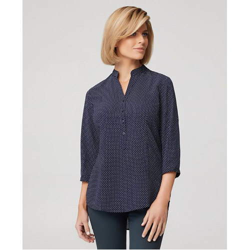 WORKWEAR, SAFETY & CORPORATE CLOTHING SPECIALISTS - Hi Low City Stretch Spot 3/4 Sleeve Shirt - Ladies