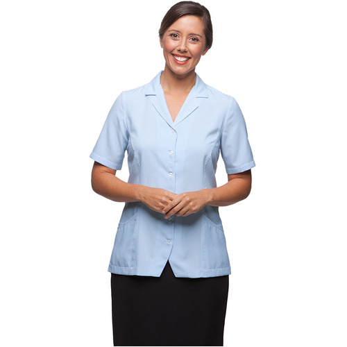 WORKWEAR, SAFETY & CORPORATE CLOTHING SPECIALISTS - Ezylin Dual Pocket Stripe Short Sleeve Shirt - Ladies