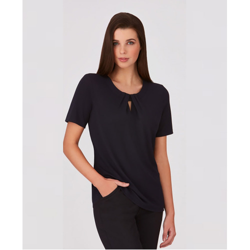 WORKWEAR, SAFETY & CORPORATE CLOTHING SPECIALISTS - The Keyhole Knit Blouse - Short Sleeve - Ladies