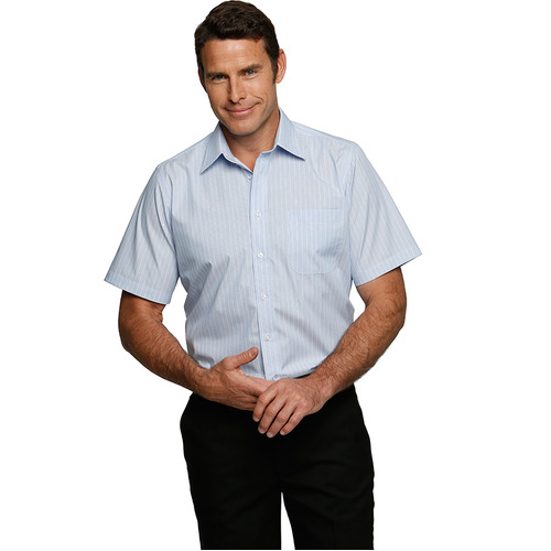 WORKWEAR, SAFETY & CORPORATE CLOTHING SPECIALISTS Shadow Stripe Short Sleeve Shirt - Mens