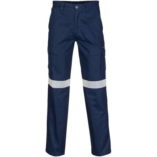 WORKWEAR, SAFETY & CORPORATE CLOTHING SPECIALISTS Middle Weight Cotton Double Angled Cargo Pants With CRS Reflective Tape