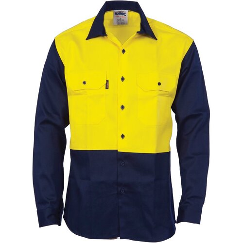 WORKWEAR, SAFETY & CORPORATE CLOTHING SPECIALISTS Patron Saint  Flame Retardant Two Tone Drill Shirt - L/S