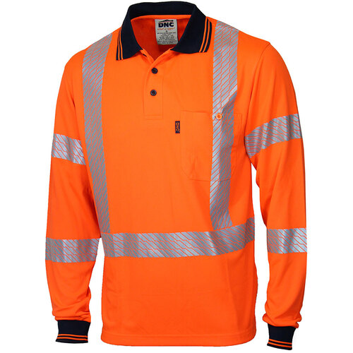 WORKWEAR, SAFETY & CORPORATE CLOTHING SPECIALISTS - HIVIS SEGMENTED TAPE X BACK POLO