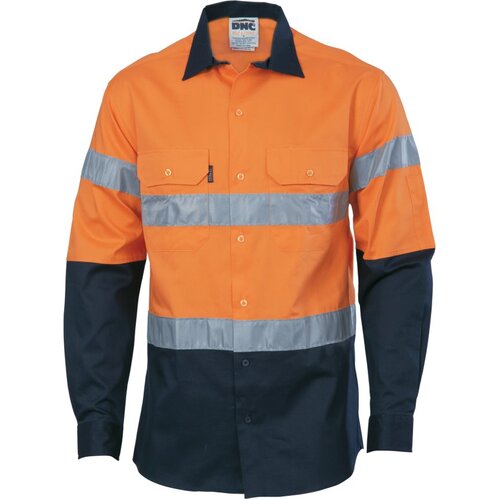 WORKWEAR, SAFETY & CORPORATE CLOTHING SPECIALISTS HIVIS D/N 2 TONE DRILL SHIRT