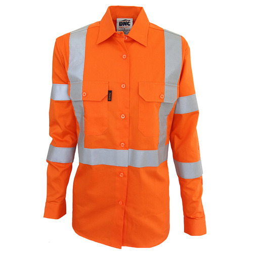 WORKWEAR, SAFETY & CORPORATE CLOTHING SPECIALISTS - Ladies Hi Vis 3 Way Vented "X" Back & Bio-Motion Taped Shirt