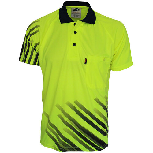 WORKWEAR, SAFETY & CORPORATE CLOTHING SPECIALISTS - HiVis Sublimated Stripe Polo