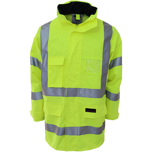 WORKWEAR, SAFETY & CORPORATE CLOTHING SPECIALISTS - HiVis Breathable Rain Jacket Biomotion tape