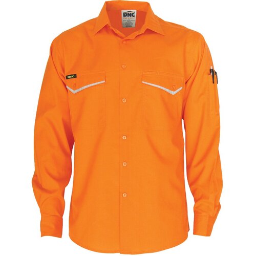 WORKWEAR, SAFETY & CORPORATE CLOTHING SPECIALISTS - HiVis RipStop Cotton Cool Shirt, L/S